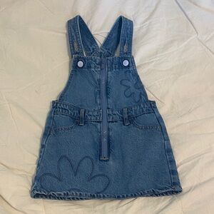 Old Navy Blue Denim Kids Overall Dress with zipper